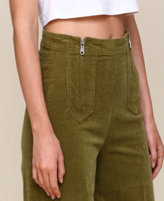 Women's Double-Zipper Wide-Leg Pants