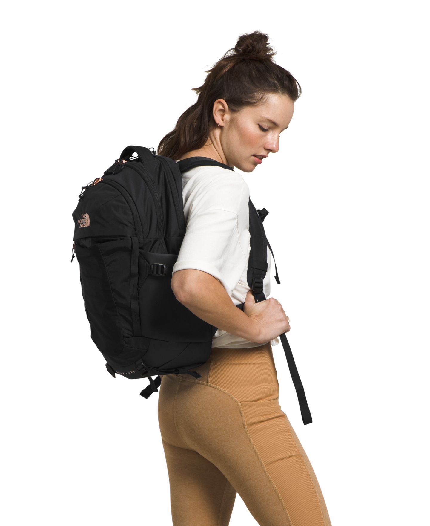 Рюкзак The North Face Recon Luxe, цвет: Чёрный / Коралловый — фото 2