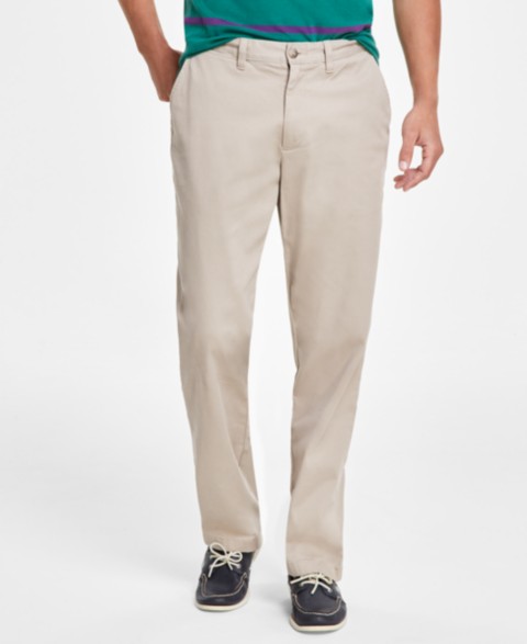 Мужские брюки Nautica Men's Classic-Fit Stretch Solid Flat-Front Chino Deck Pants