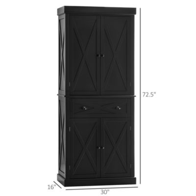 72" Kitchen Pantry Storage Cabinet with Adjustable Shelves