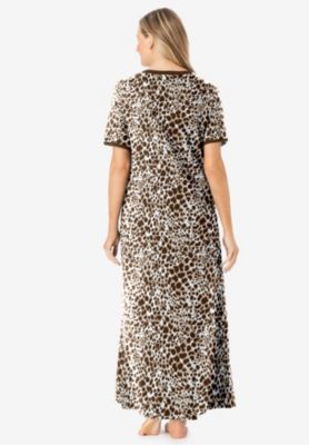 Plus Size Dreams and Co. V-Neck Short Sleeve Maxi Lounger