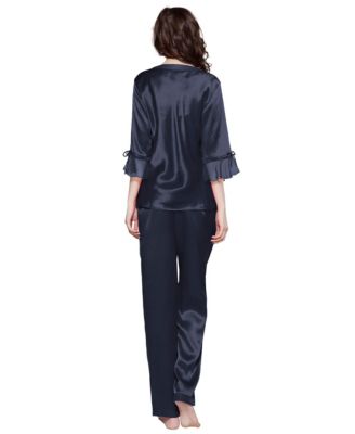 Women's Laced Silk Pajama Set