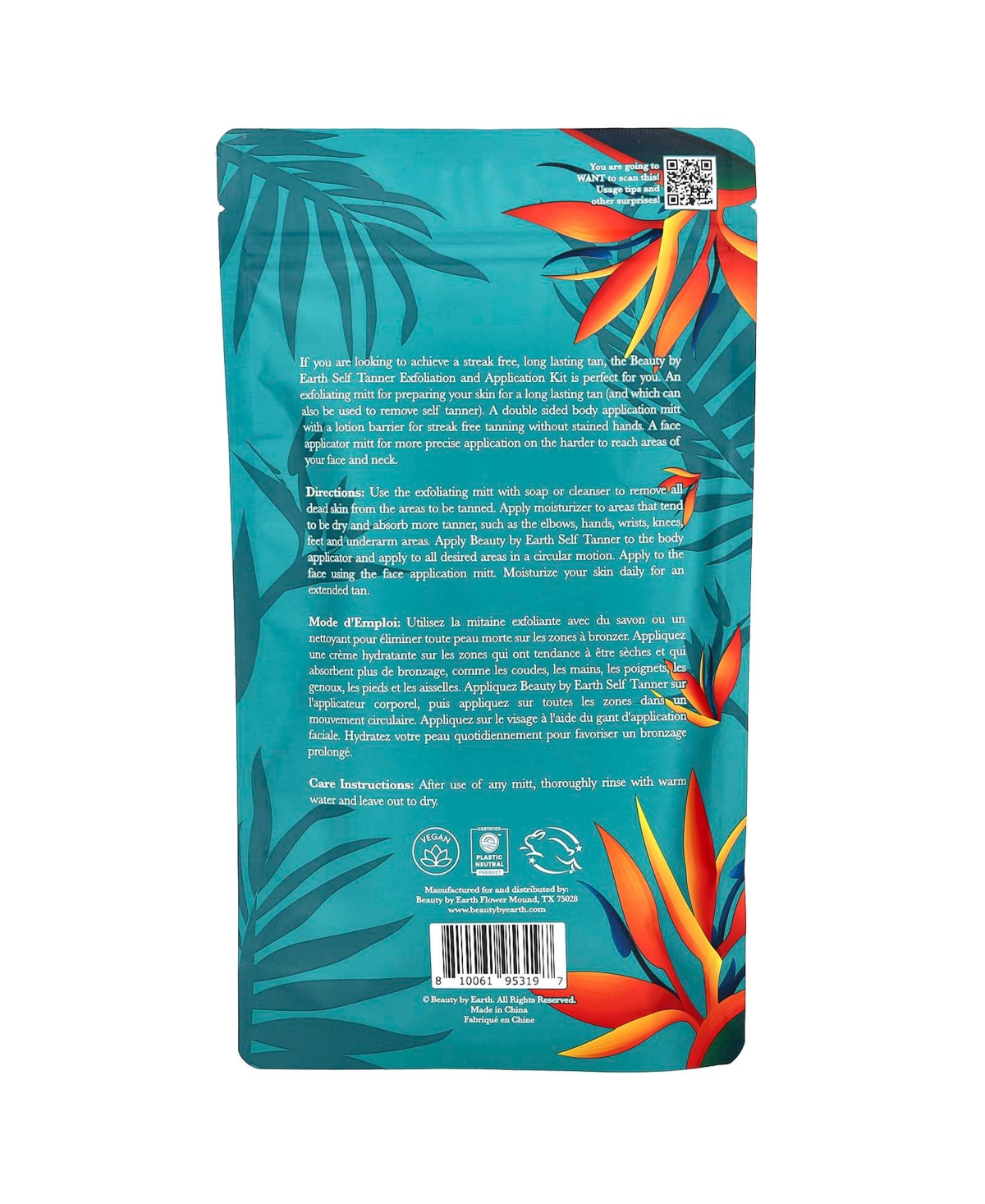 Beauty By Earth Self Tanner Exfoliation & Application Kit - Piece Set