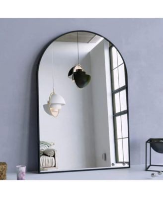 Arched Wall Mounted Mirror 24"x36" in Black