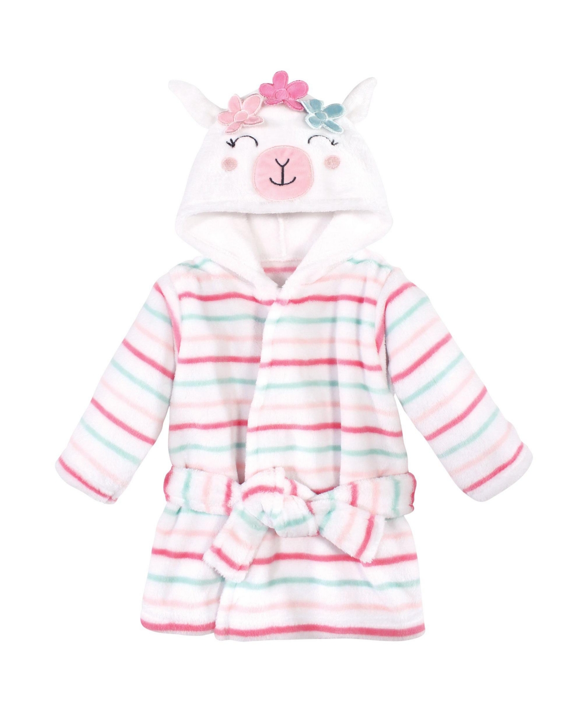 Hudson Baby Baby Girls Hudson Soft & Fun Animal Character Bathrobe - Flower llama