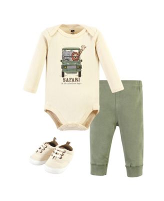Baby Boys Hudson Three-Piece Long-Sleeve Bodysuit Outfit with Pants and Footwear