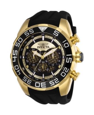 Men's Speedway Quartz Multifunction Black, Gold Dial Silicon Watch