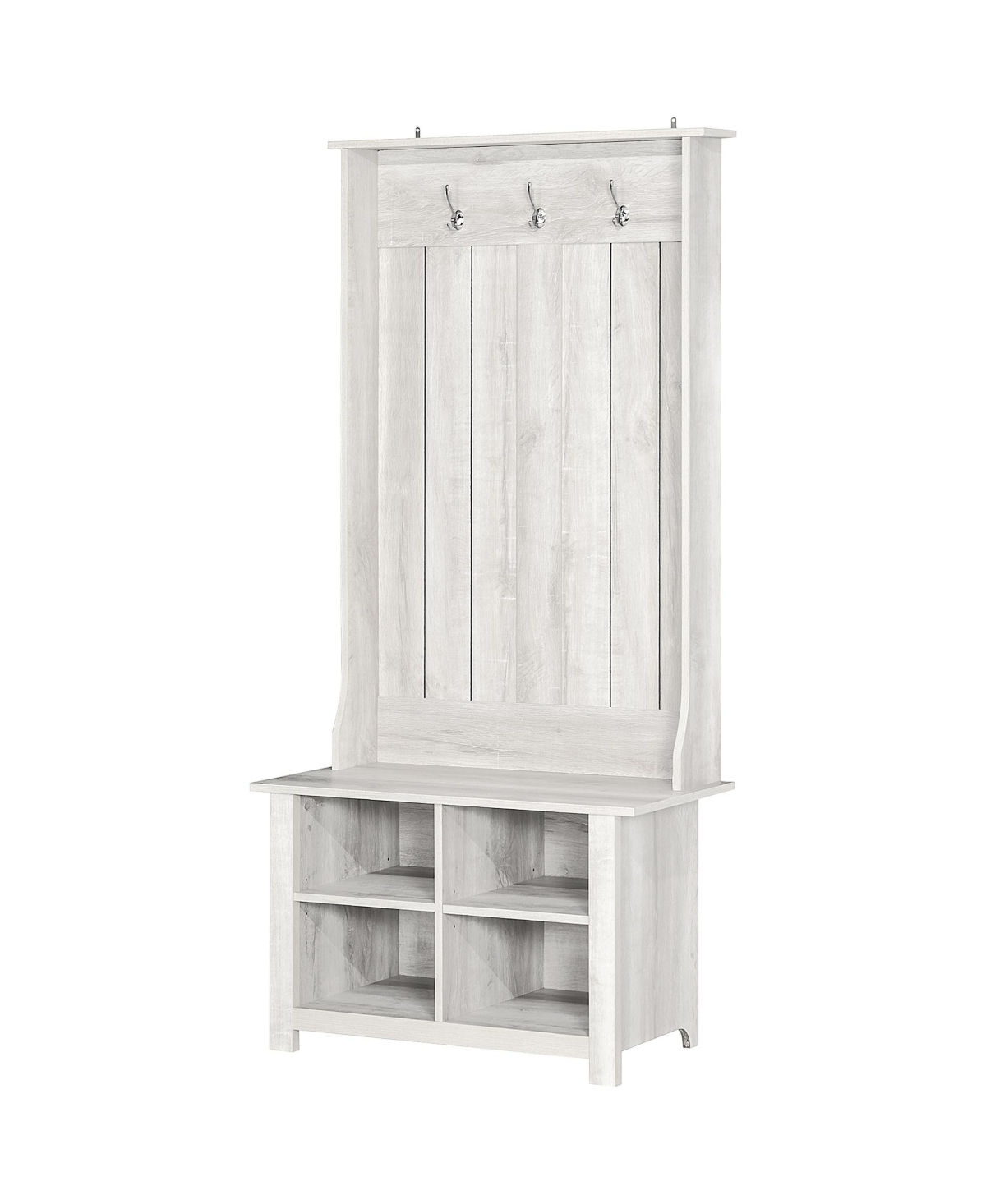Homcom Hall Tree W/ Shoe Storage Bench Entryway Coat Rack Bench- White