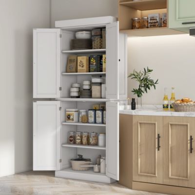 72" Kitchen Pantry Storage Cabinet with 4 Doors,