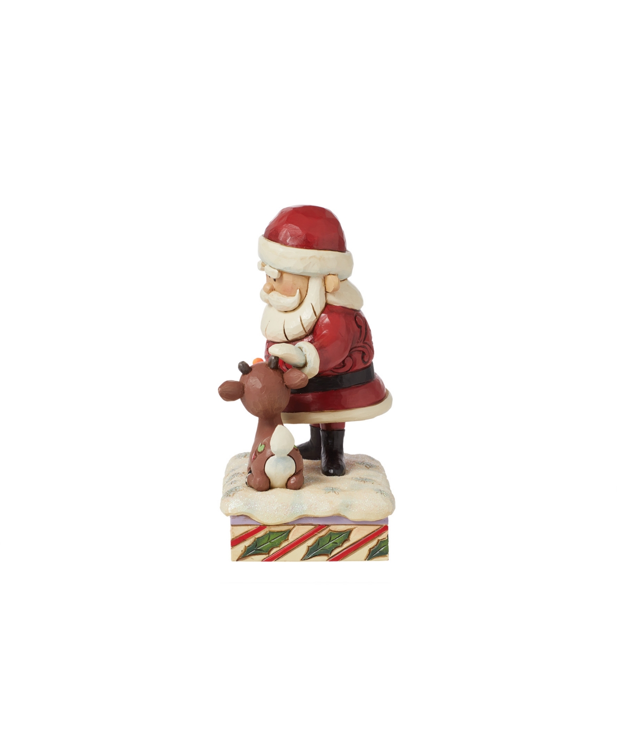 Jim Shore Santa Petting Rudolph Figurine In Multi