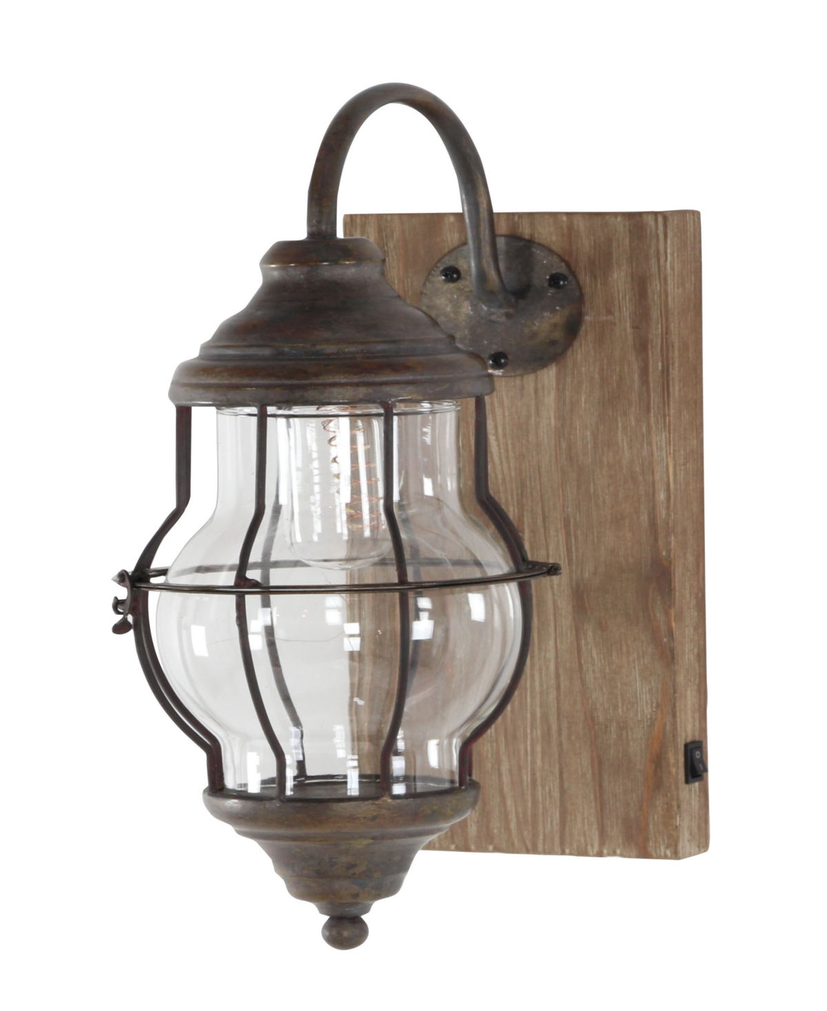 Rosemary Lane 17" Metal Battery Operated Accent Lamp With Included Fixed Led Light In Brown