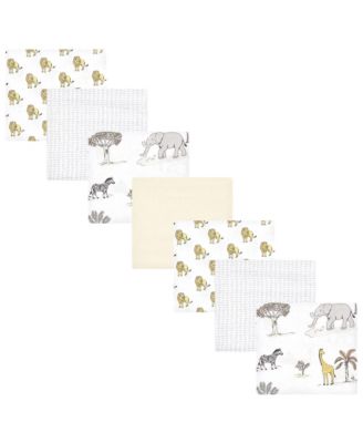 Unisex Cotton 7pk Flannel Receiving Blankets Bundle