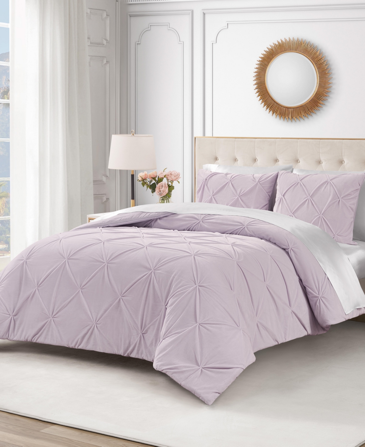 Juicy Couture Kiss Pleat Plush 3-pc. Comforter Set, King In Black