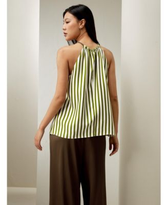 Silk Twill Halter Neck Top for Women