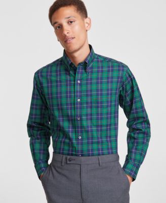 Club Room - Men's Plaid Dress Shirt