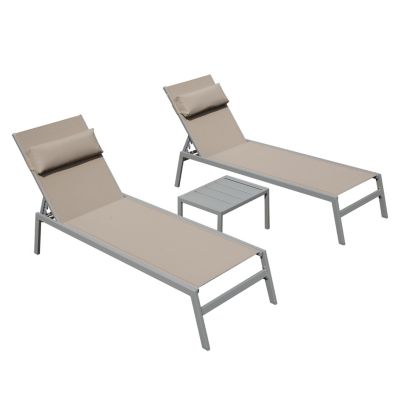 Premium Aluminum Lounge Chair, Ultimate Comfort, 5 Recline Positions