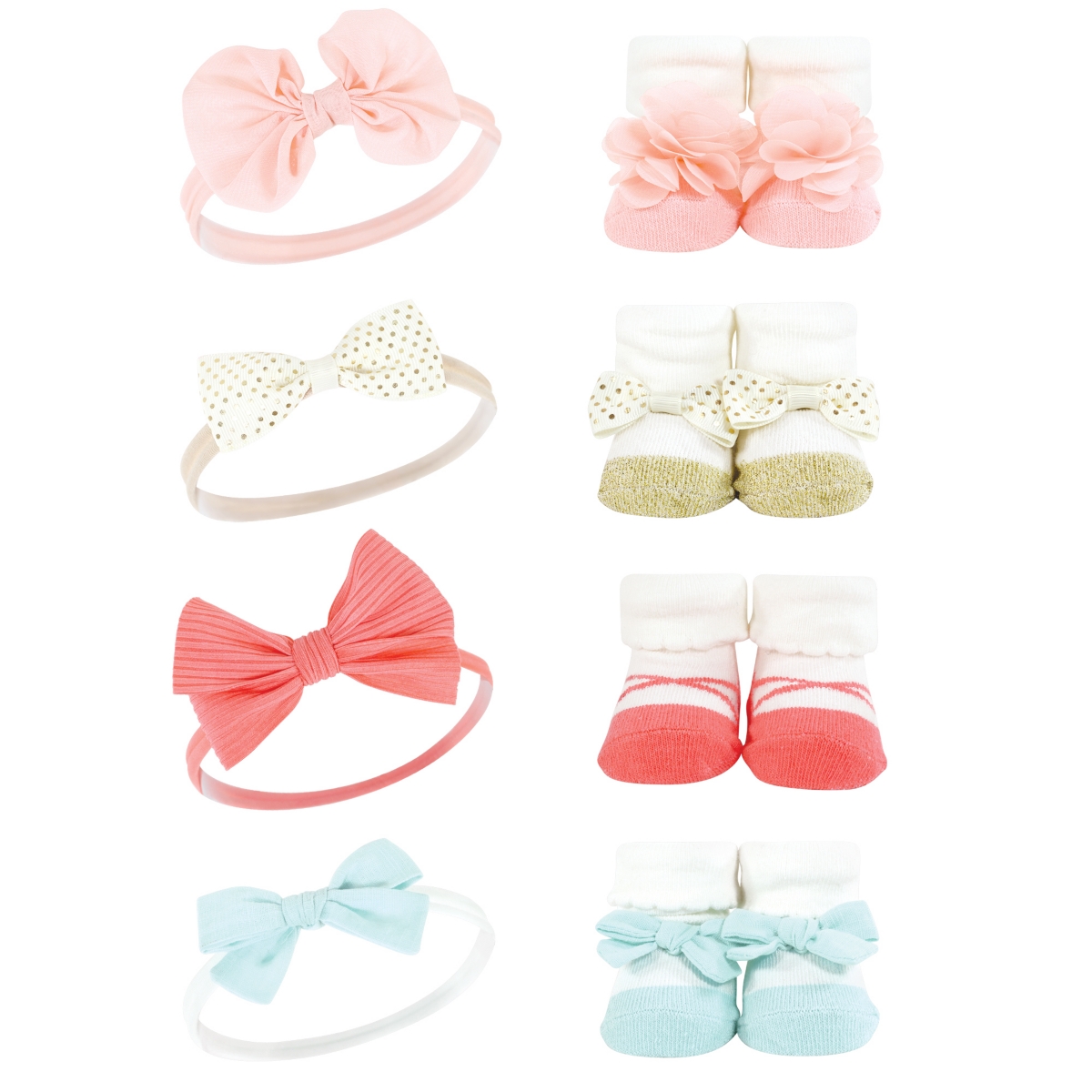 Hudson Baby Infant Girl 16Pc Headband and Socks