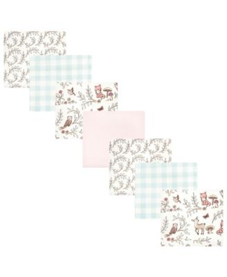 Girls 7Pk Flannel Receiving Blanket (Cotton Poly)