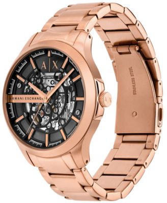 Men's Automatic Three-Hand Rose Gold Stainless Steel Watch 46MM