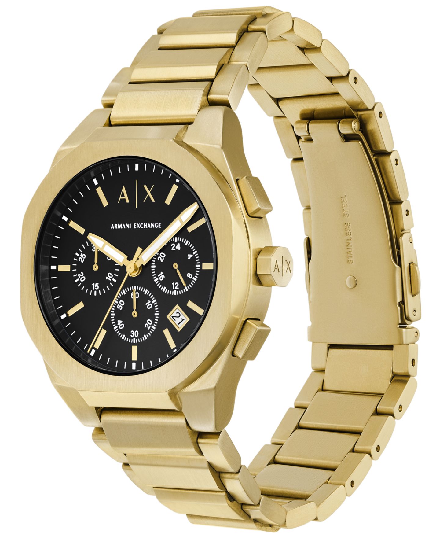 Мужские часы A|X Armani Exchange Sync Quartz Chronograph Gold Stainless Steel Watch 42MM — фото 2