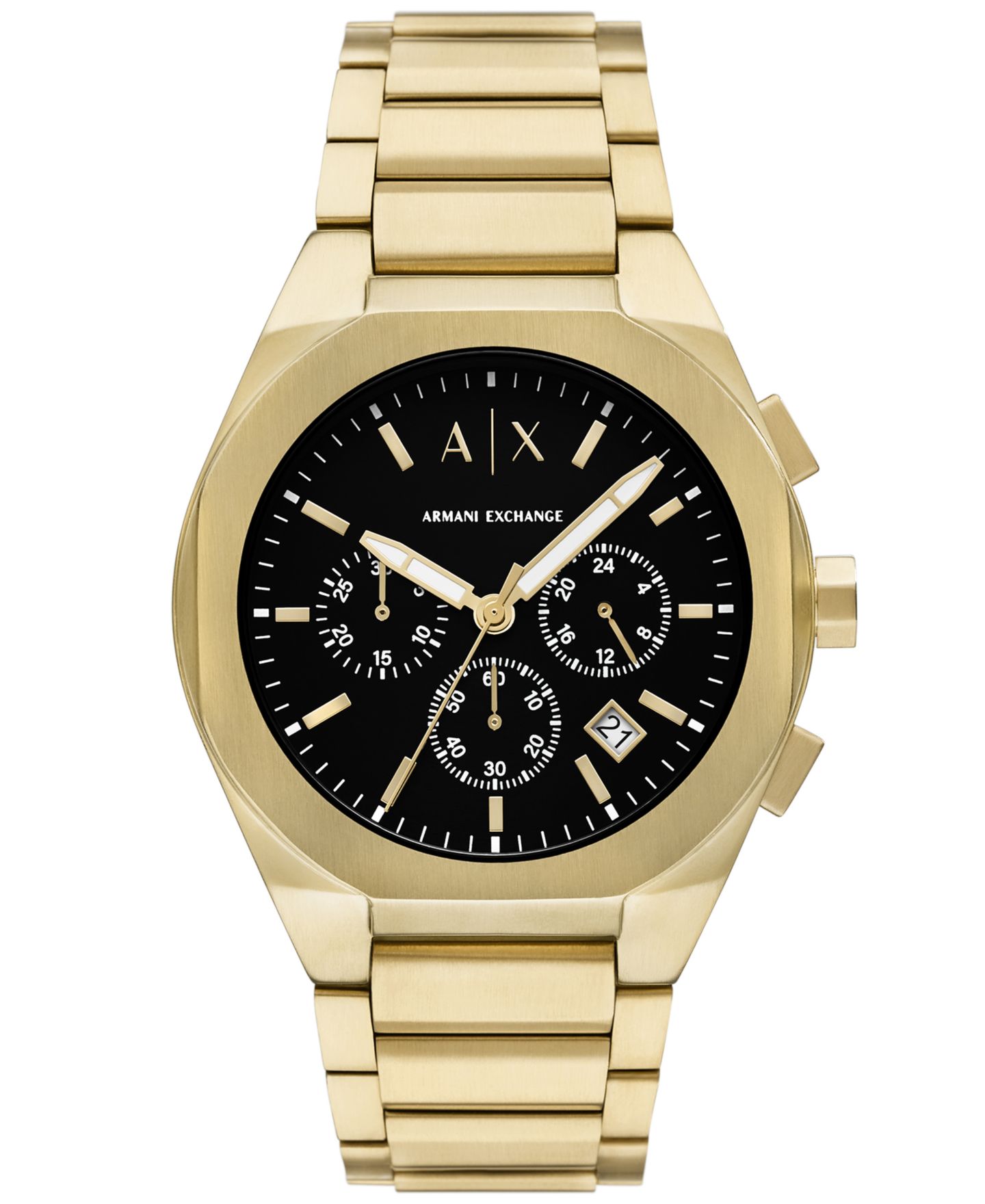 Мужские часы A|X Armani Exchange Sync Quartz Chronograph Gold Stainless Steel Watch 42MM — фото 1