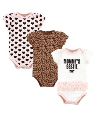 Hudson Baby Baby Girls Hudson Cotton Bodysuits 3-Pack - Mommys bestie leopard tutu 23$