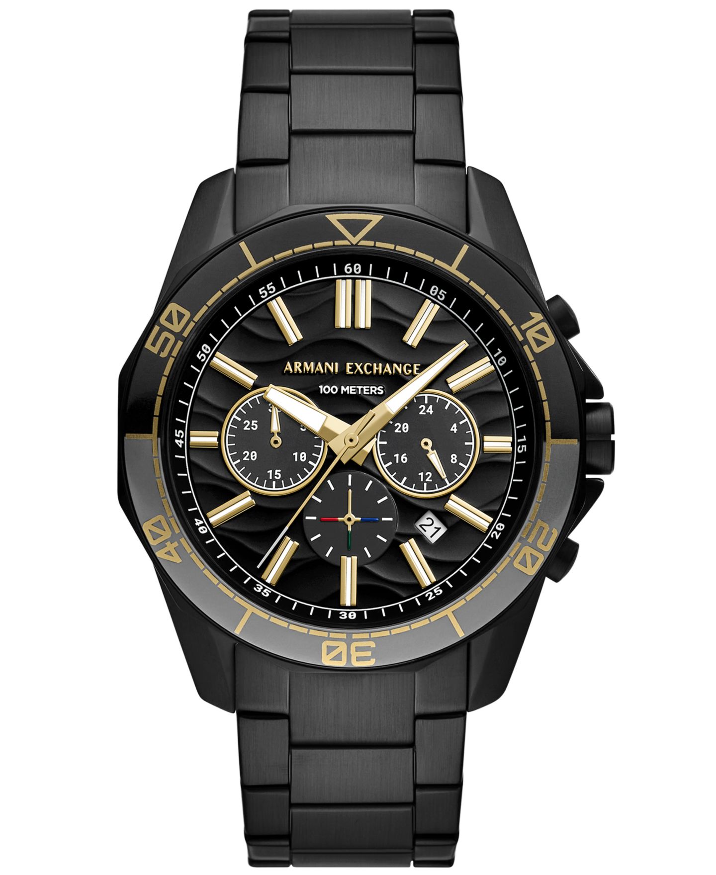 Мужские часы A|X Armani Exchange Quartz Chronograph Black Stainless Steel 44MM — фото 1
