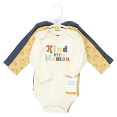 Essential Long-Sleeve Cotton Bodysuit Triple Set