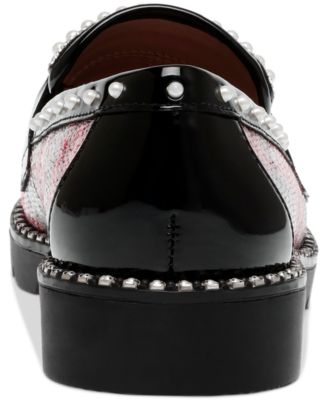 Women's Darian Pearl-Embellished Tailored Lug-Sole Loafers