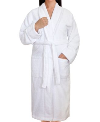 100% Cotton Robes Unisex Lightweight Plush Shawl Collar Bathrobes
