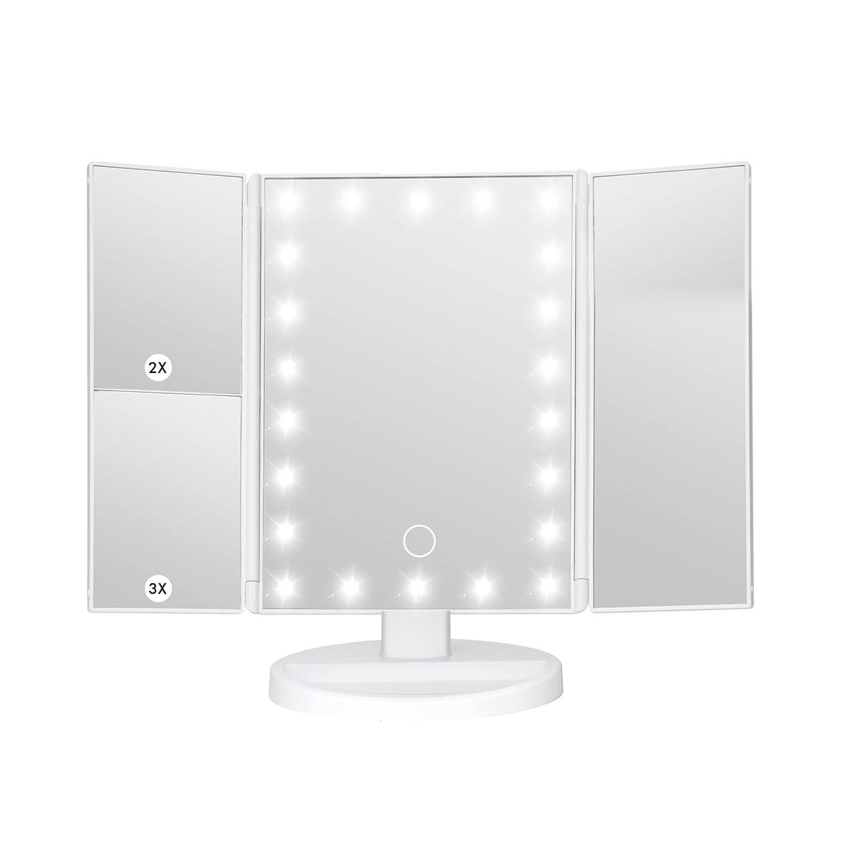 Magnifying Makeup Mirror with Lights - white