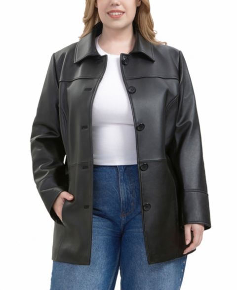 Женские куртки BGSD Plus Size Sofia Leather Car Coat