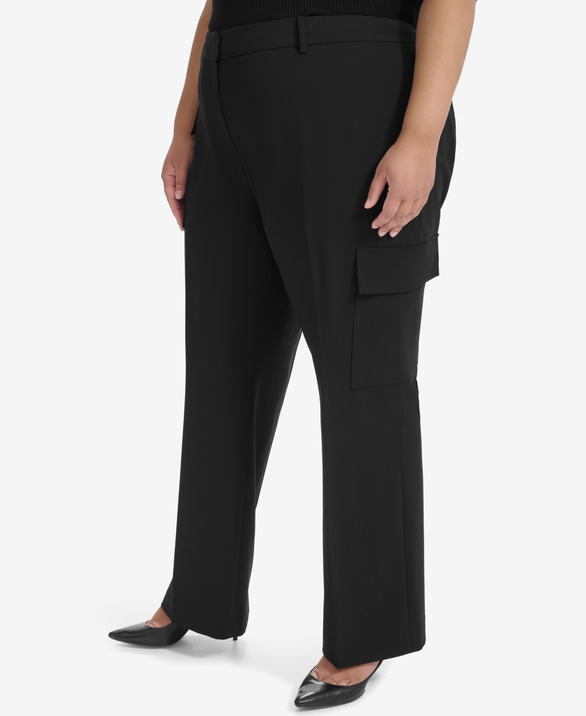Dkny Plus Size Cargo Flare-Leg Pants