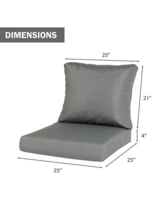 Outdoor Chair Cushions Set of 2, 25"x25", Water Resistant Outdoor Deep Seat Cushions with Handle & Adjustable Straps.