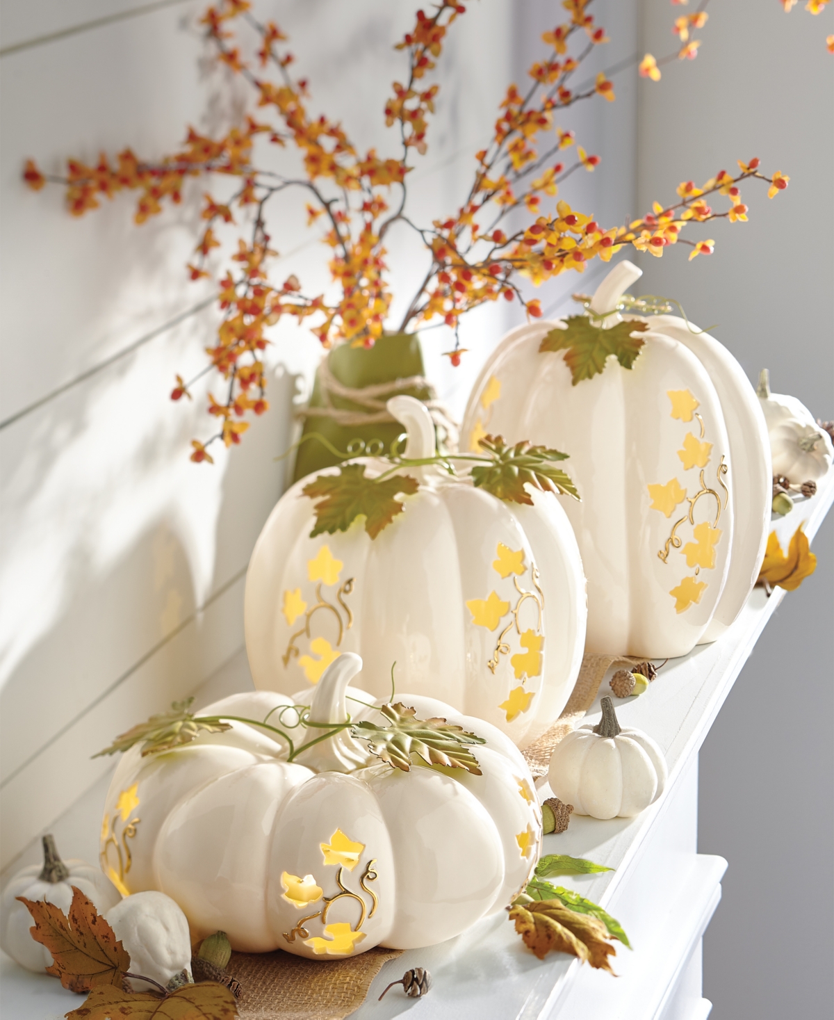 Lenox Lighted Pumpkin Medium Centerpiece In Ivory