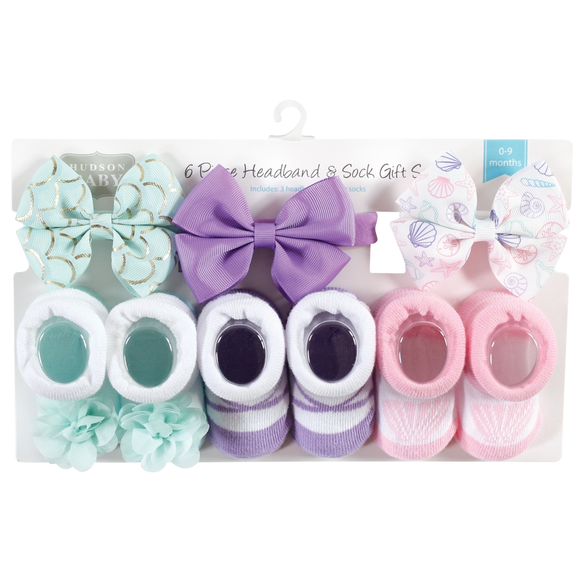 Hudson Baby Baby Girls Headband and Socks Giftset, One - Mermaid