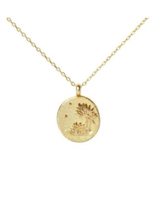 Sterling Silver Birth Flower Pendant Necklace - July water lily 65$