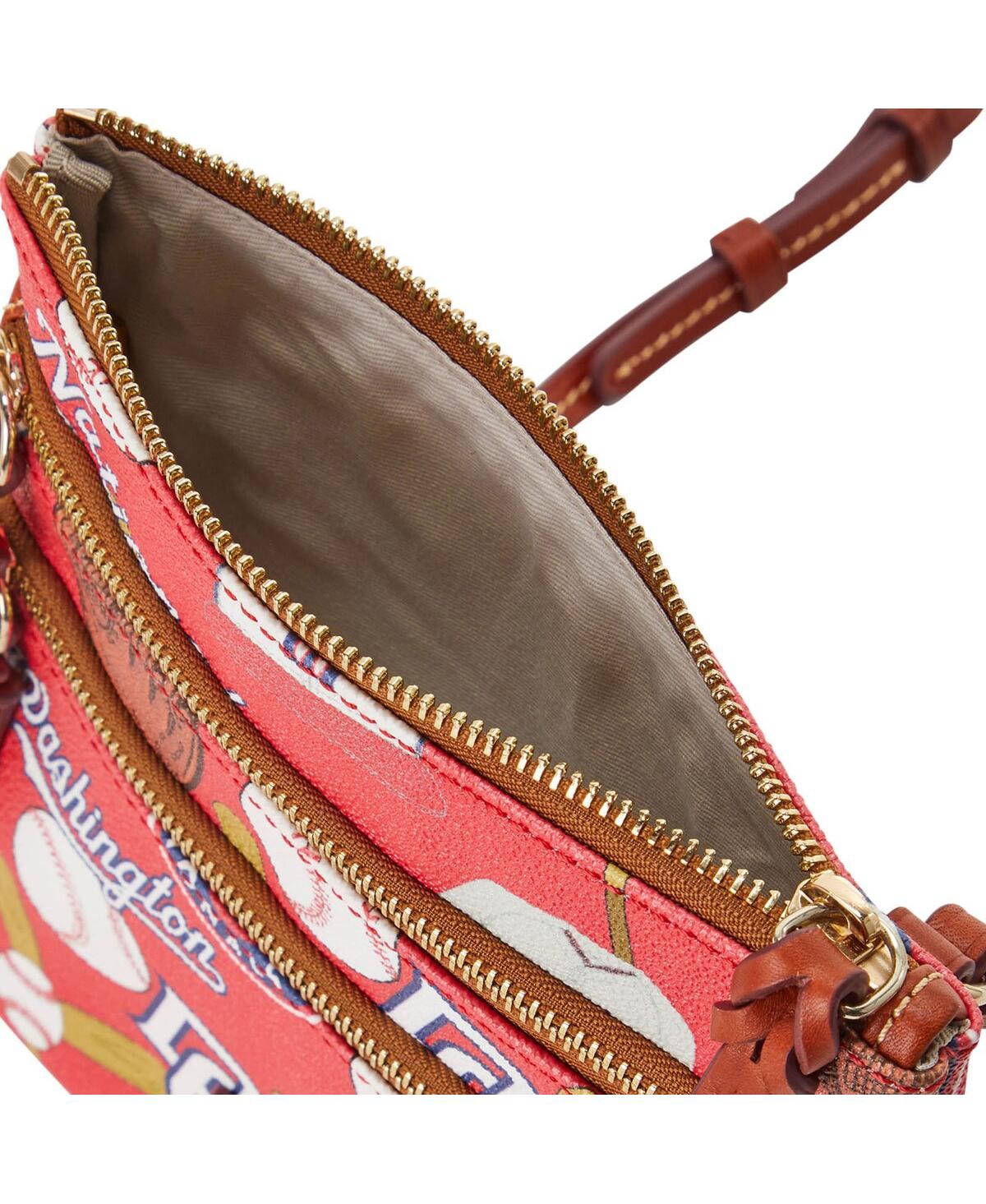 Dooney & Bourke Washington Nationals Game Day Triple Zip Crossbody Purse In Red