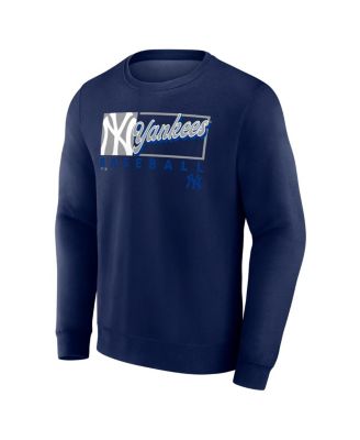 Men's Navy New York Yankees Focus Fleece Pullover Sweatshirt