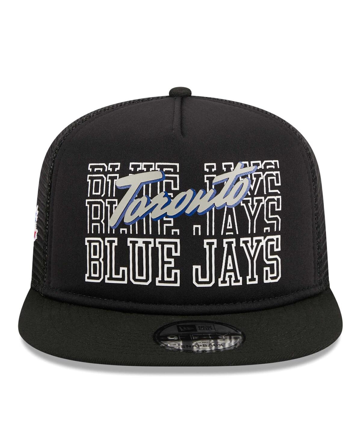 NEW ERA MEN'S BLACK TORONTO BLUE JAYS STREET TEAM A-FRAME TRUCKER 9FIFTY SNAPBACK HAT 