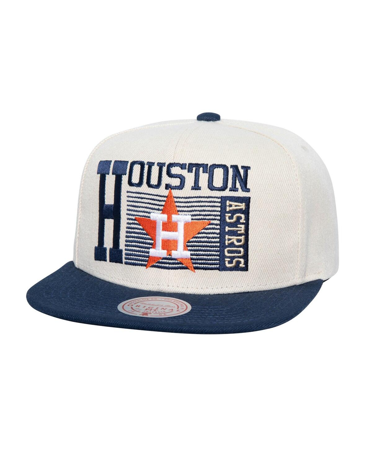 Mitchell & Ness Men's Cream Houston Astros Cooperstown Collection Speed Zone Snapback Hat In Cream