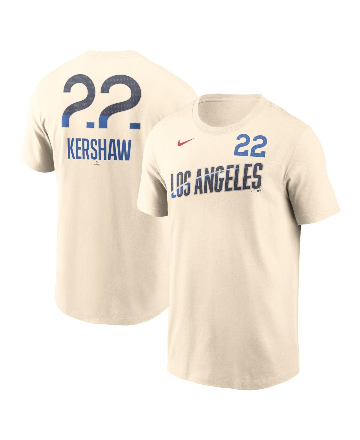 Nike Men's Clayton Kershaw Cream Los Angeles Dodgers 2024 City Connect Fuse Name Number T-Shirt - Cream