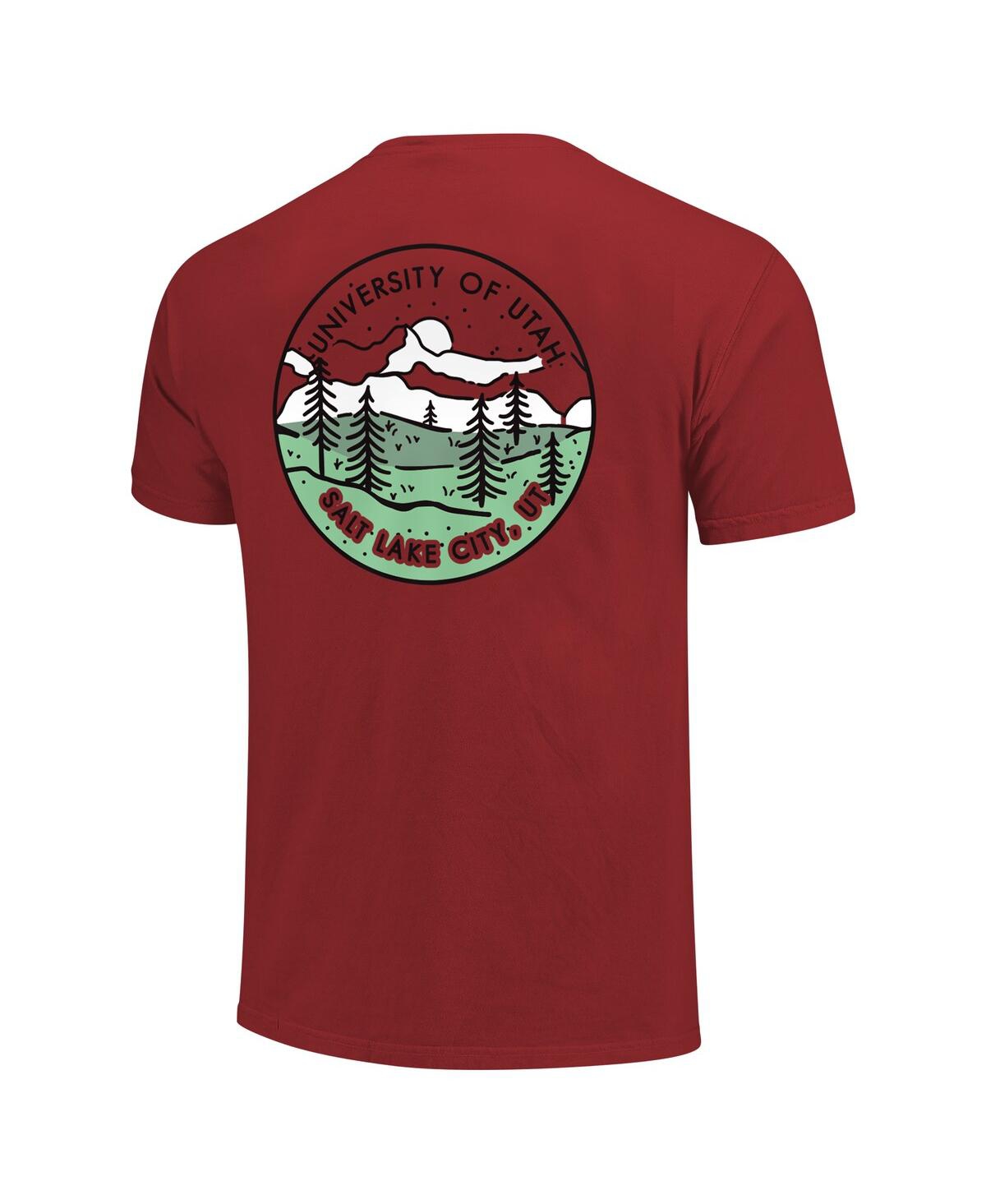 Image One Men's And Women's Red Utah Utes Scenic Comfort Colors T-shirt In Red