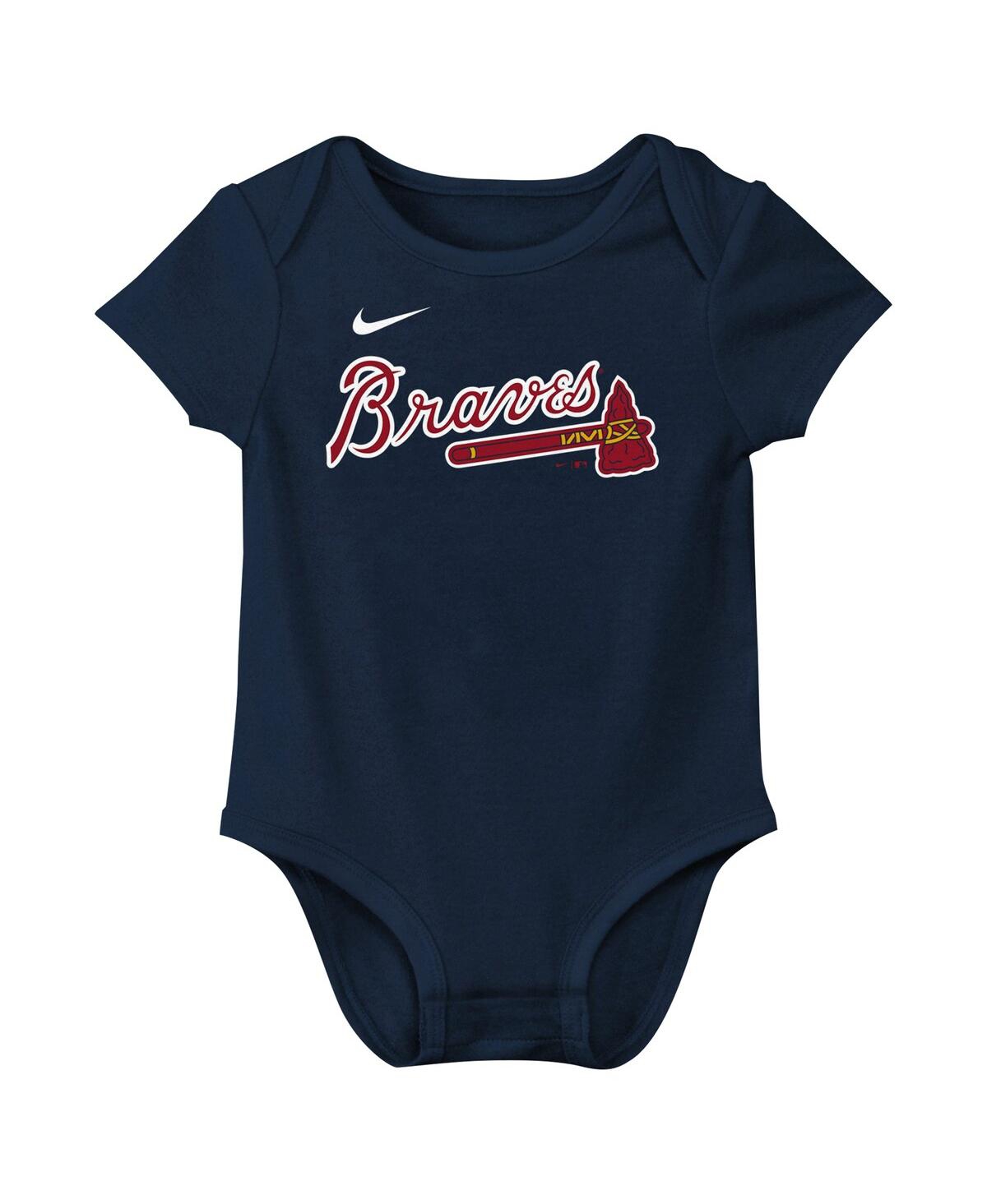 NIKE BABY RONALD ACUNA JR. NAVY ATLANTA BRAVES FUSE NAME NUMBER BODYSUIT 