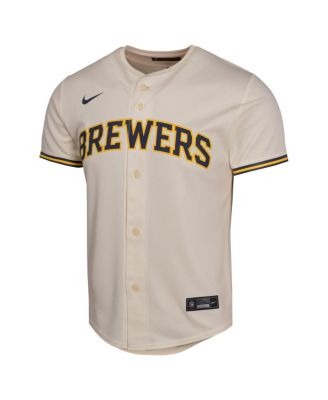 Big Boys and Girls Christian Yelich Cream Milwaukee Brewers Home Game Player Jersey