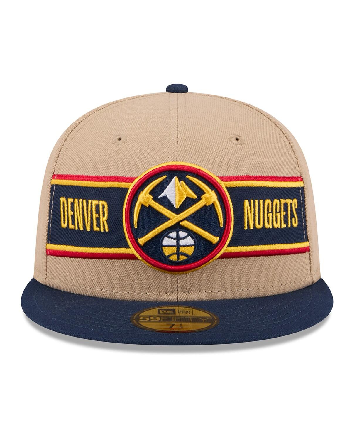 New Era Men'sNavy Denver Nuggets 2024 Nba Draft 59FIFTY Fitted Hat - Tan, Navy