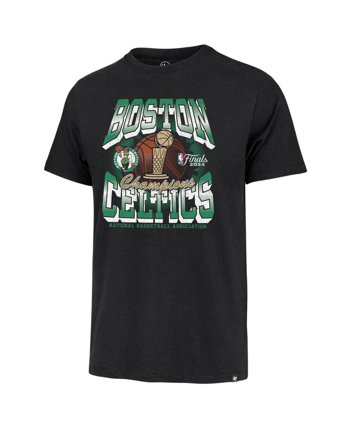 '47 Brand Men'sBoston Celtics 2024 Nba Finals Champions Big Tall Retro Franklin T-Shirt - Black