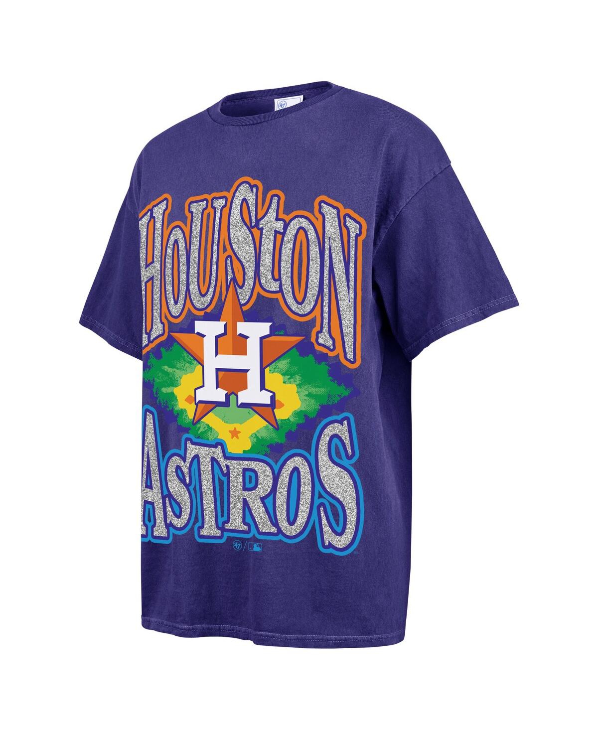 47 BRAND WOMEN'S NAVY HOUSTON ASTROS FLASHING LIGHTS BOYFRIEND T-SHIRT 