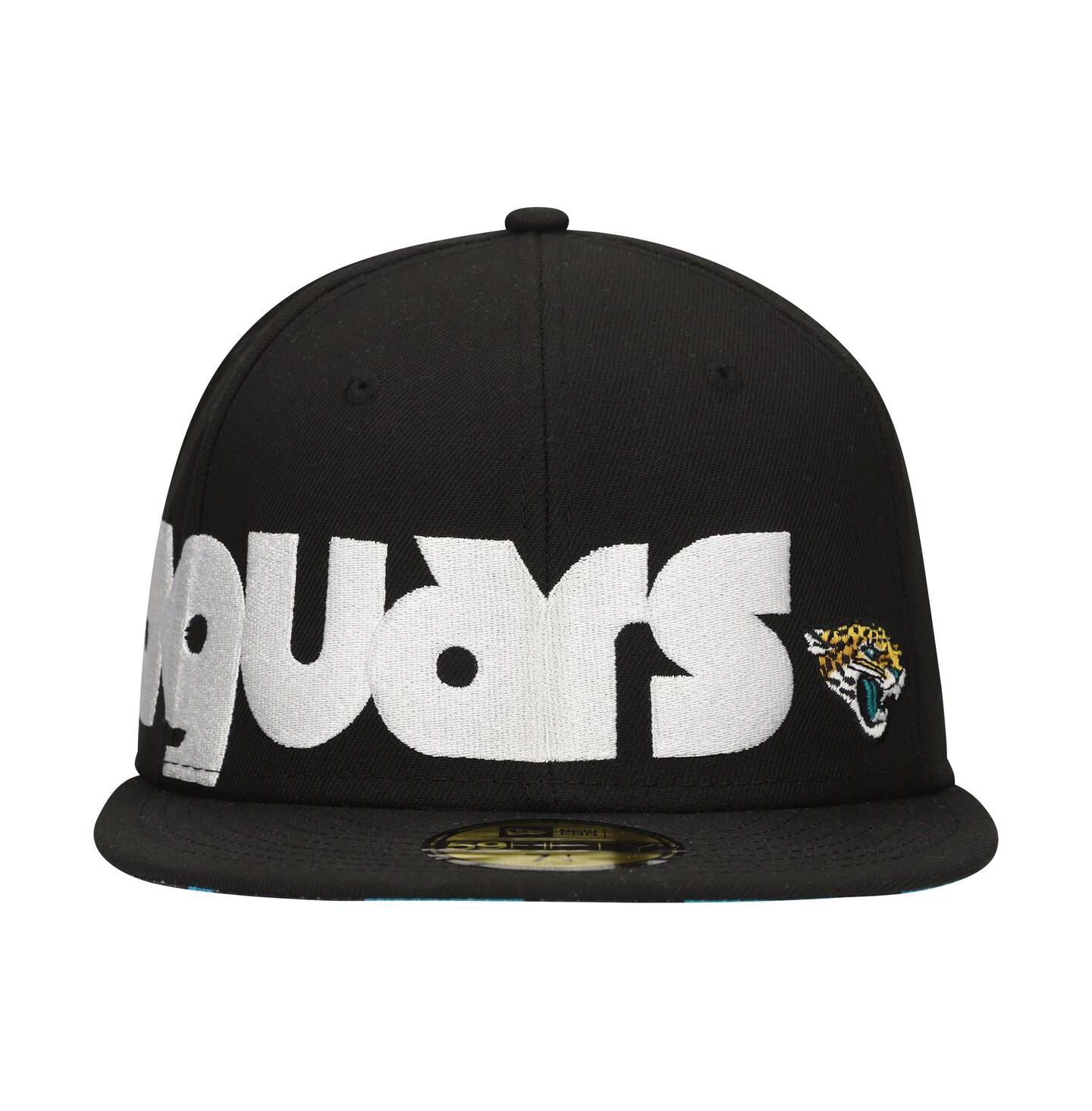Мужская кепка New Era Black Jacksonville Jaguars Checkered Undervisor 59FIFTY Fitted Hat — фото 2