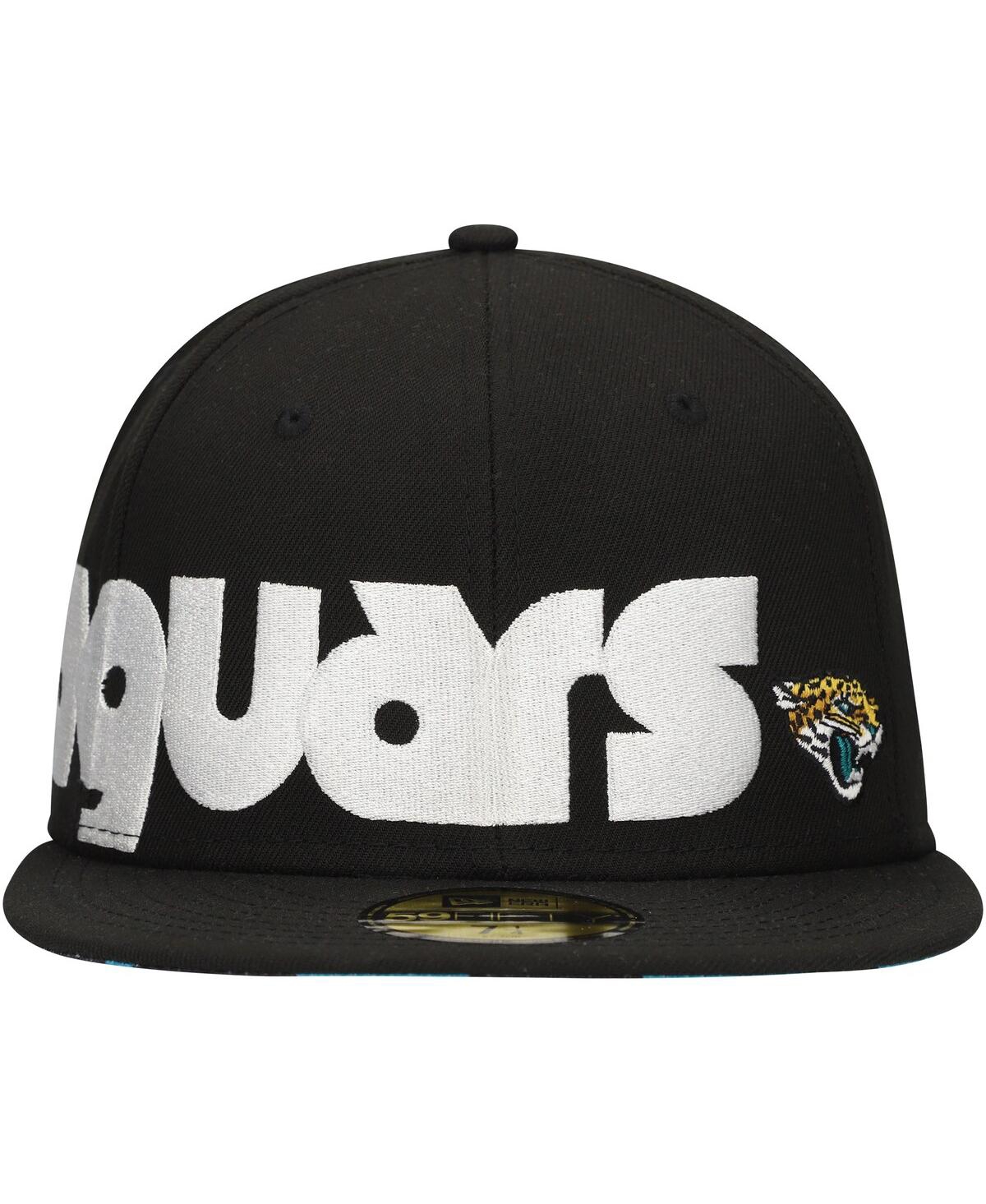 New Era Men'sJacksonville Jaguars Checkered Undervisor 59FIFTY Fitted Hat - Black, Teal